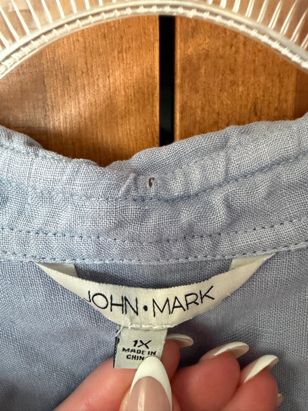 John Mark Light Blue Embroidered Shirt - Picture 2 of 8